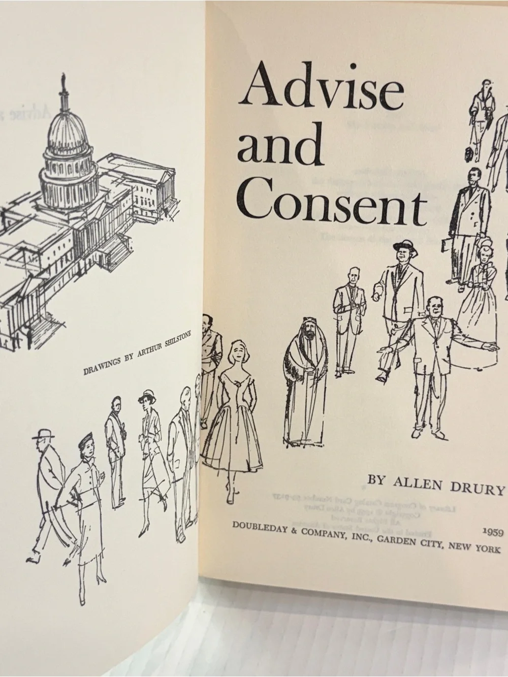 1959 Allen Drury Advise and Consent Hardcover Doubleday Political Classic Novel